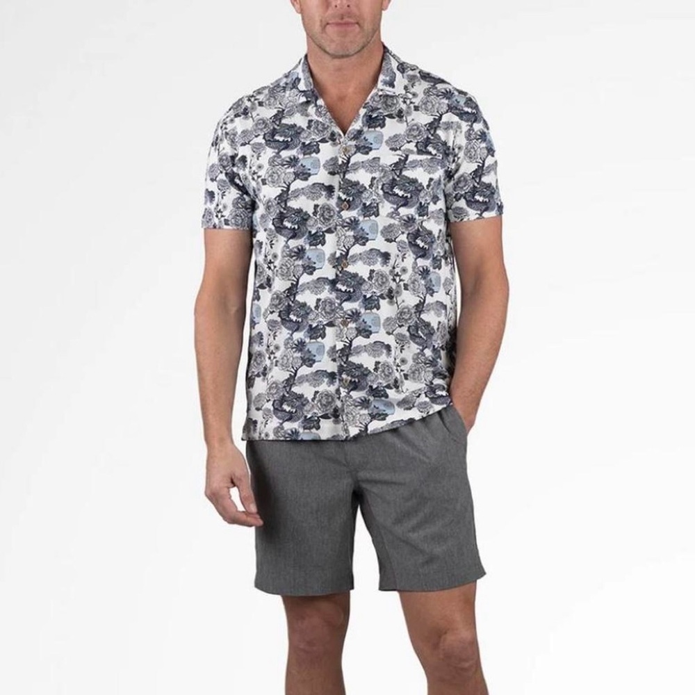 Tailor Vintage Stretch Floral Jersey Cabana Shirt